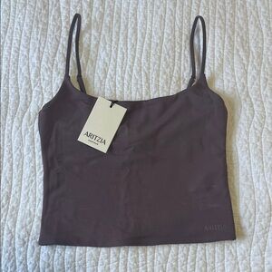Aritzia smoked eggplant contour square neck cami waist length